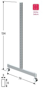 Κολόνα T Ortho 6x3cm με ρόδες - 76x134cm